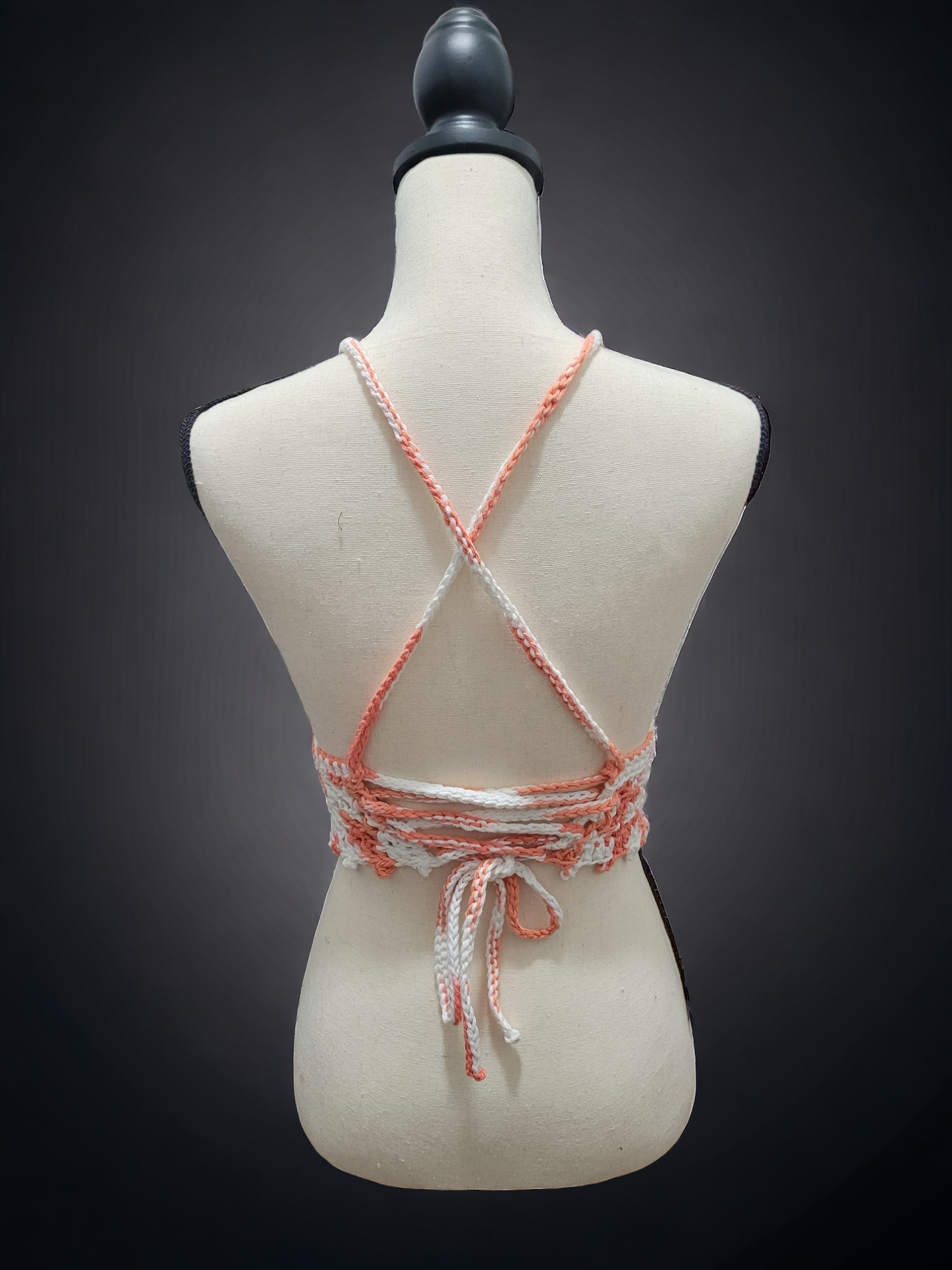 Orange & White Bikini Crop Top