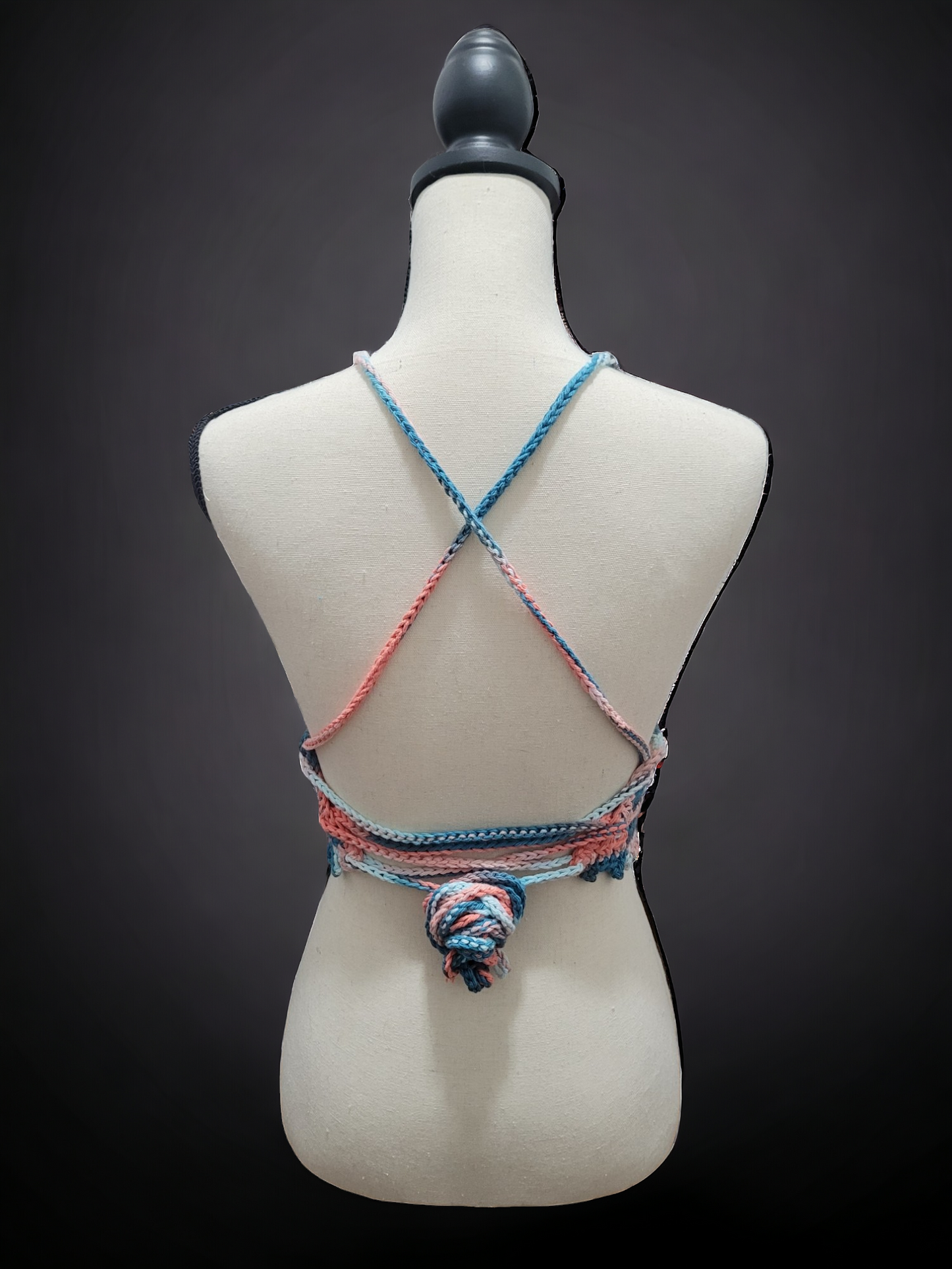 Blue & Orange Bikini Crop Top