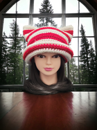 Red & White Cat Ears Hat