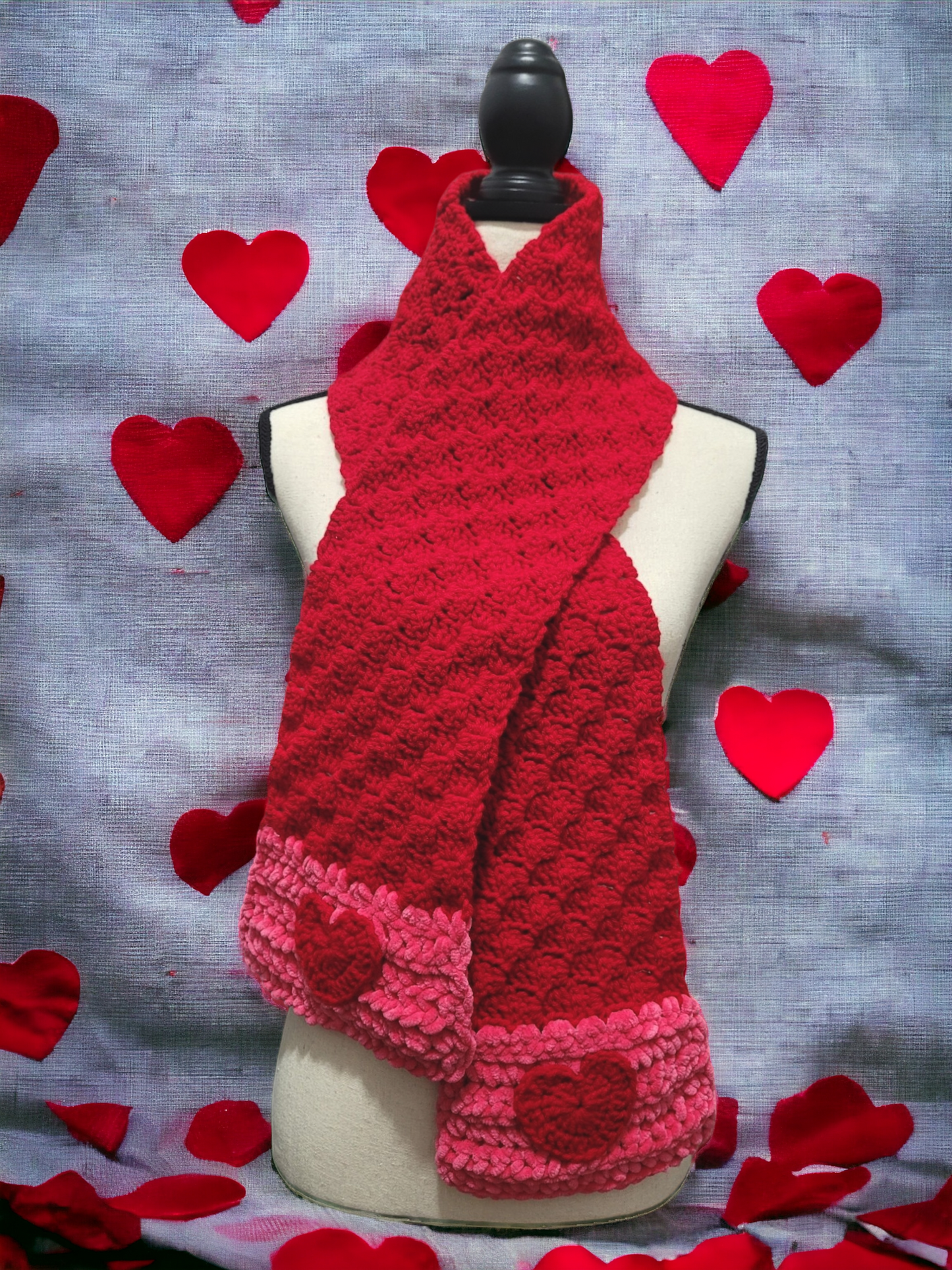Red & Pink Valentine's Scarf