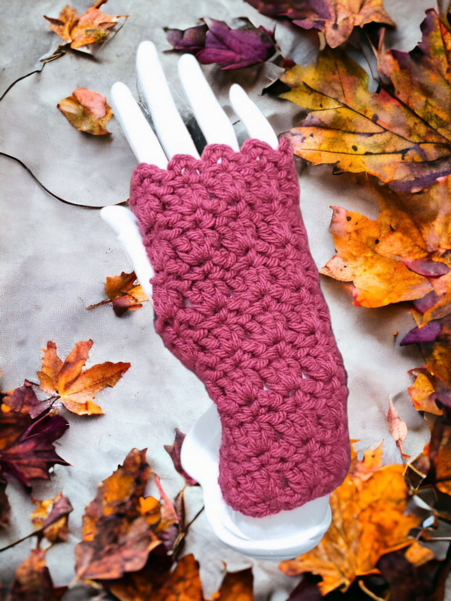 Dark Pink Fingerless Handwarmer