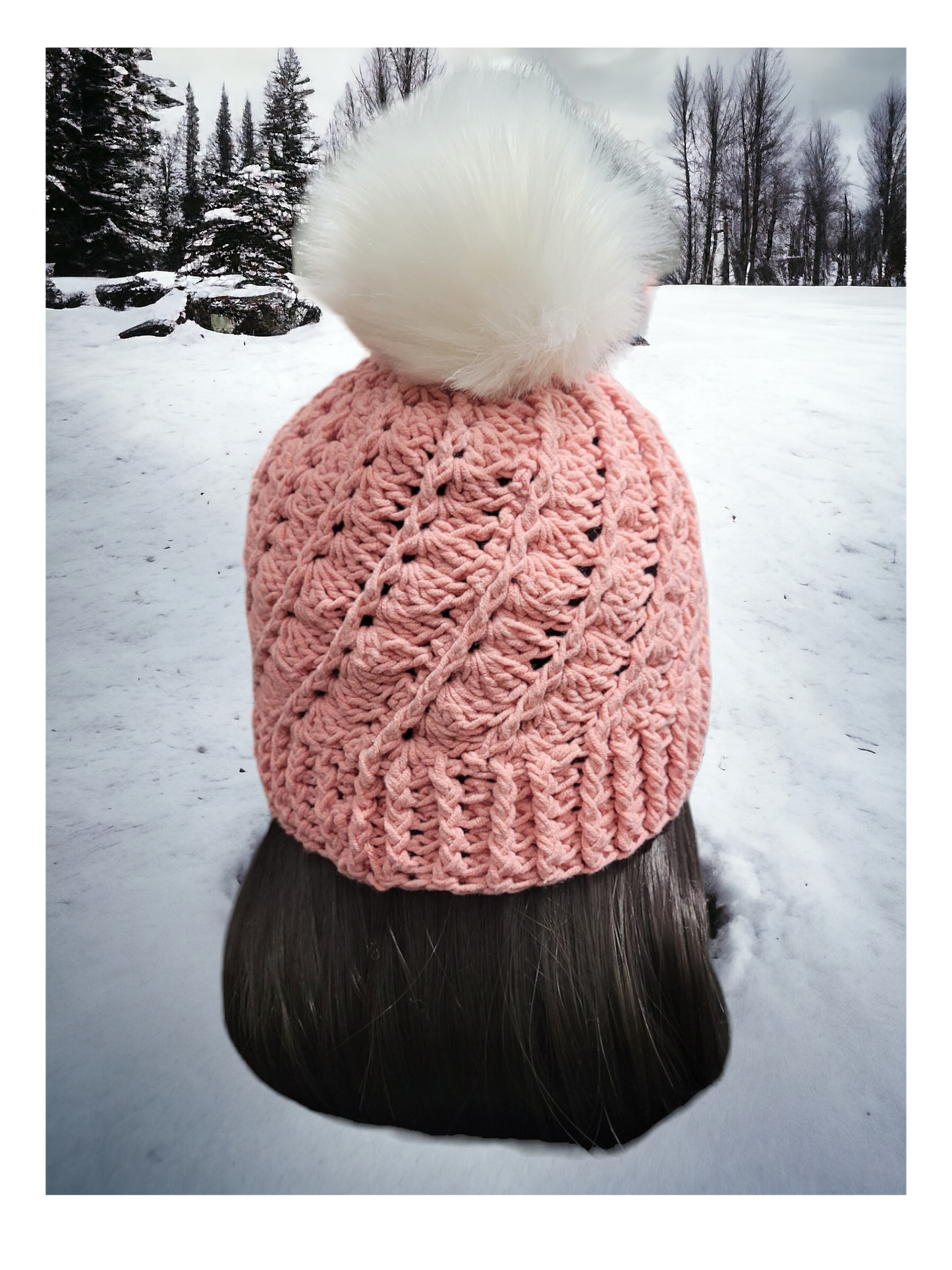 Pink With White Pom-Pom Beanie