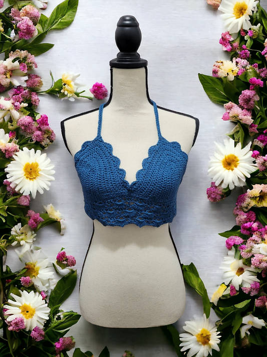 Medium Sapphire Bikini Crop Top