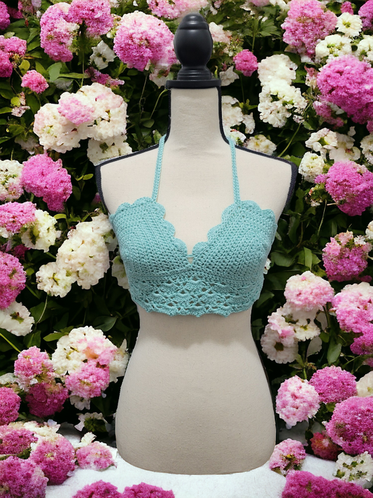 Powder Blue Bikini Crop Top