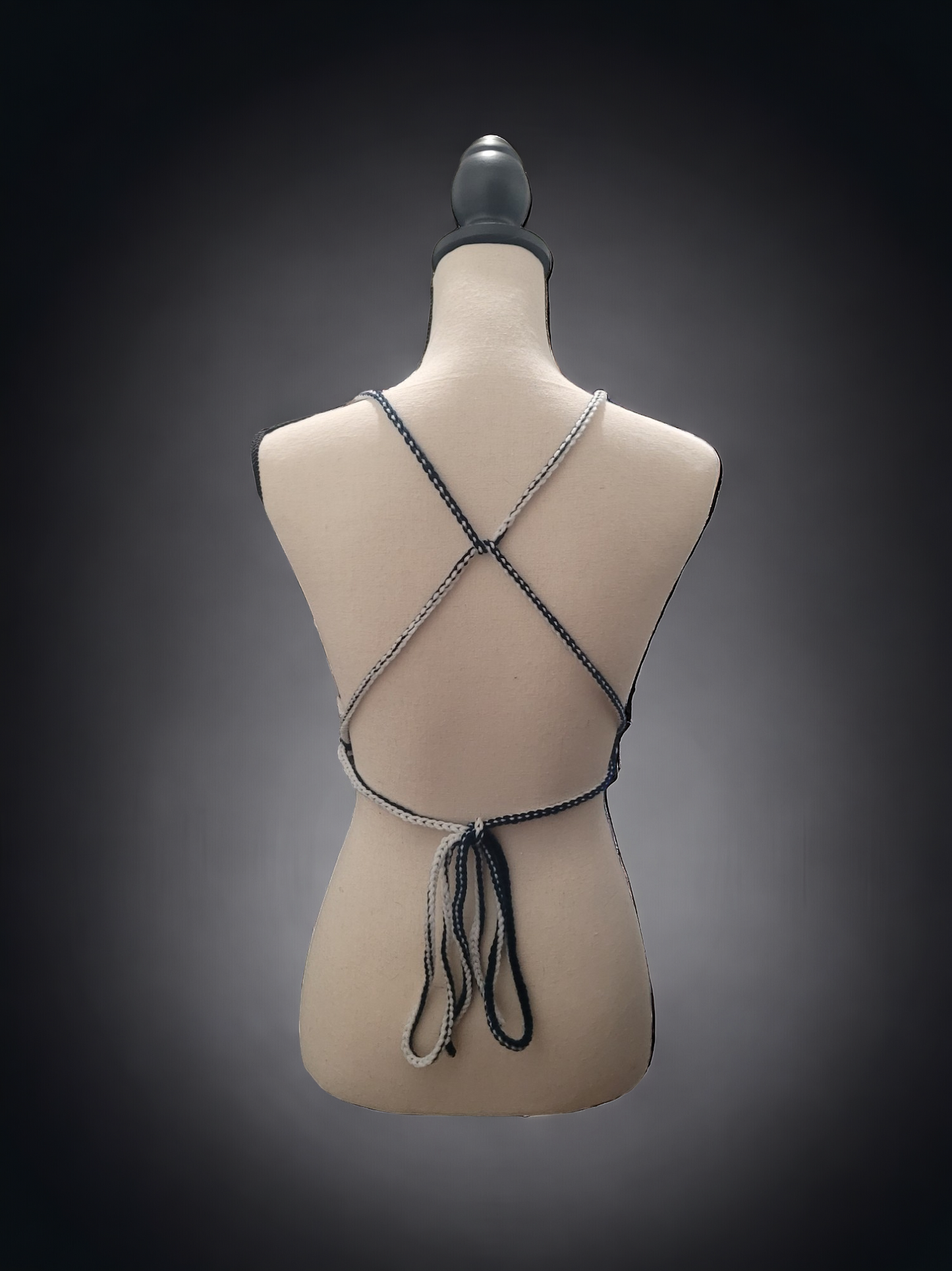 Dark Turquoise & White Bikini Crop Top