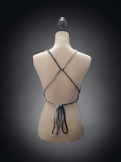 Dark Turquoise & White Bikini Crop Top