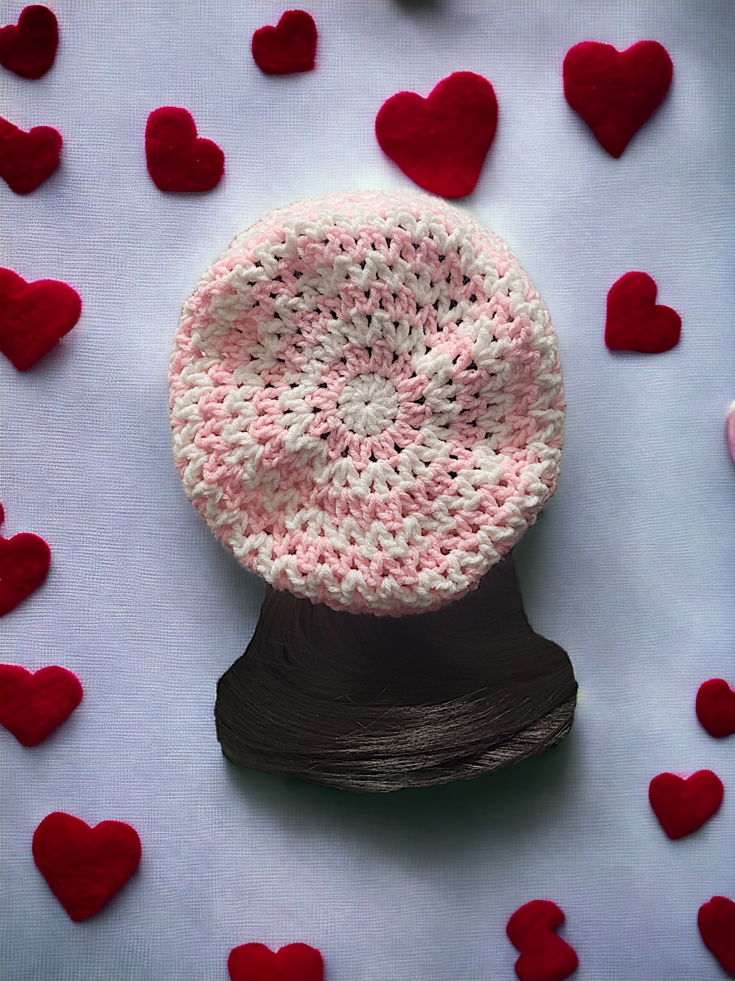 Valentine's Red, Pink & White Beanie